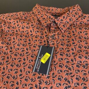 Roundtree Yorke Floral Print Short Sleeve Button Up Shirt Mens Extra Large NWT